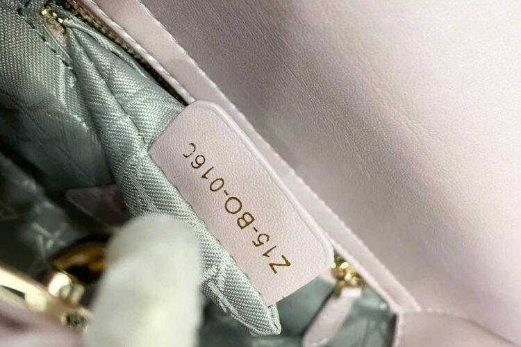 Túi Dior Small Lady Pearl Pink Lambskin GHW Hồng Ngọc Trai