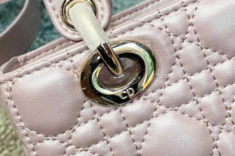 Túi Dior Small Lady Pearl Pink Lambskin GHW Hồng Ngọc Trai