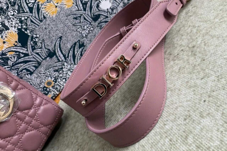 Túi Dior Small Lady Peony Pink Lambskin GHW Màu Hồng Đất