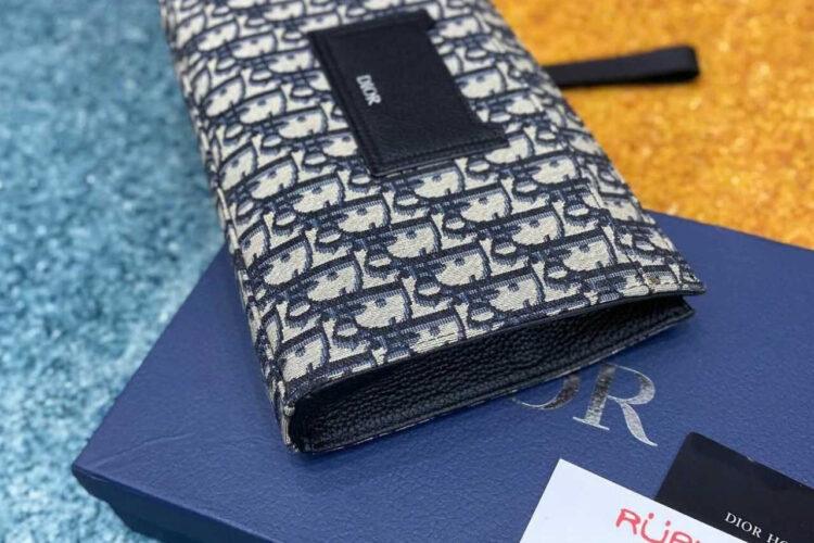 Túi Dior Triangle Cluth Bag Beige Black Jacquard And Leather Màu Be