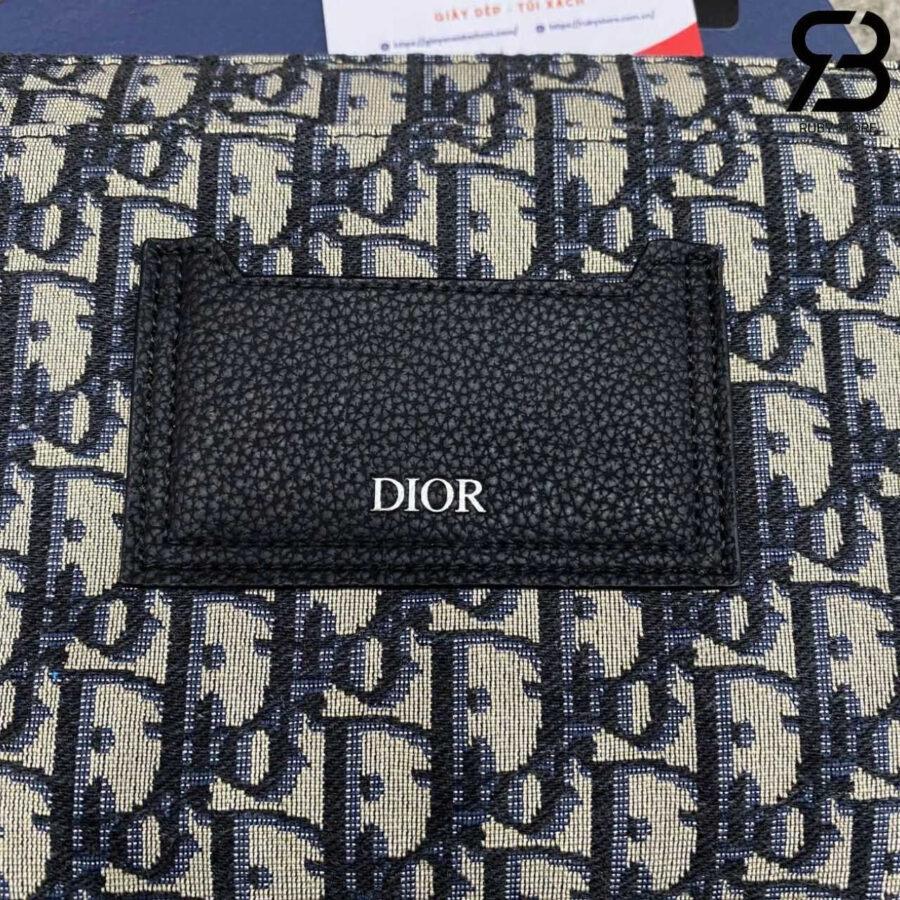 Túi Dior Triangle Cluth Bag Beige Black Jacquard And Leather Màu Be