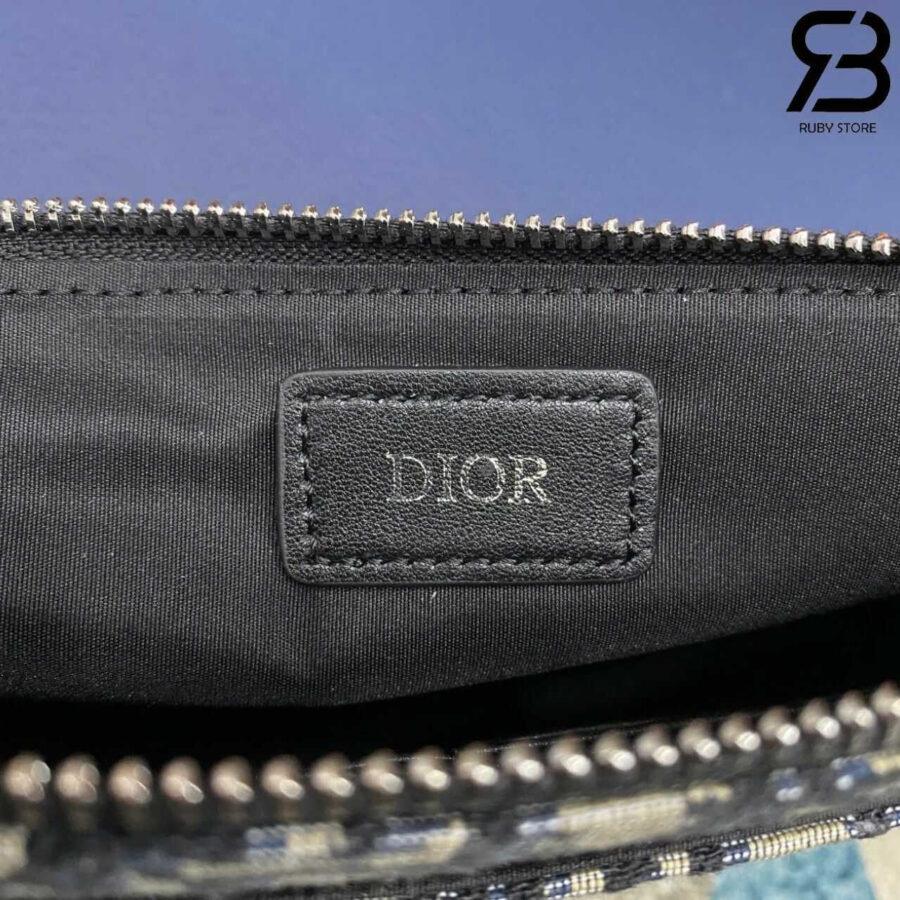 Túi Dior Triangle Cluth Bag Beige Black Jacquard And Leather Màu Be