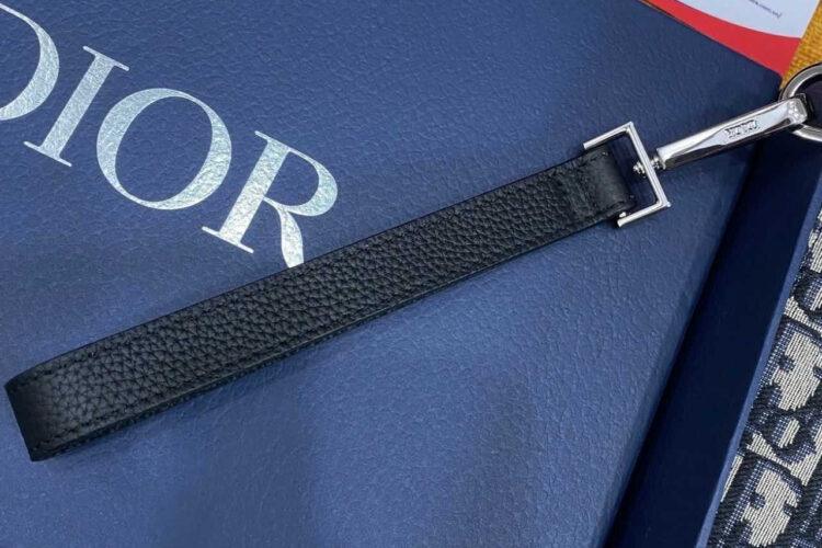 Túi Dior Zipped Pouch Beige Black Oblique Jacquard Màu Be