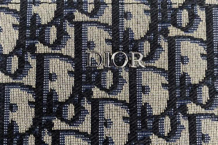 Túi Dior Zipped Pouch Beige Black Oblique Jacquard Màu Be