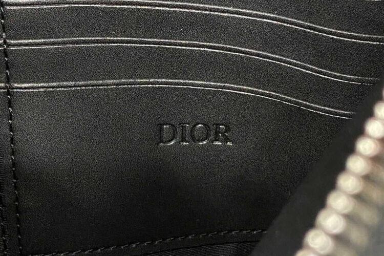 Túi Dior Zipped Pouch Beige Black Oblique Jacquard Màu Be