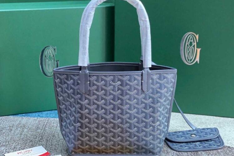 Túi Goyard Anjou Mini Reversible Bag Goyardine Grey Màu Xám