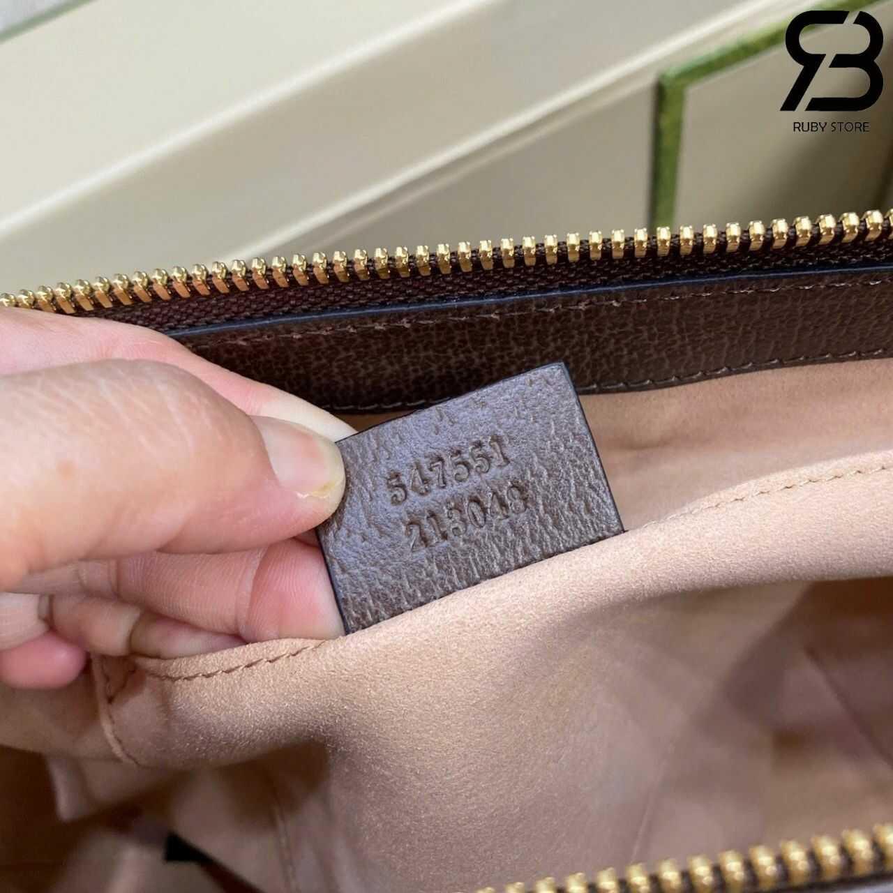 Túi Gucci Ophidia Mini Tote Bag Beige Ebony GG Supreme Brown Nâu