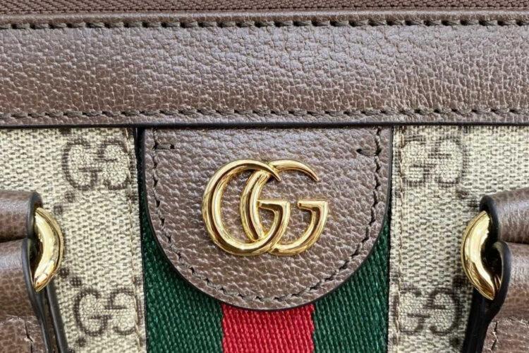 Túi Gucci Ophidia Mini Tote Bag Beige Ebony GG Supreme Brown Nâu