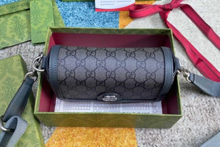 Túi Gucci Ophidia Super Mini Shoulder Bag Grey GG Supreme Xám