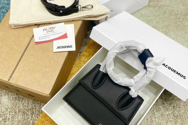 Túi Jacquemus Le Chiquito Noeud Bag Black SHW Đen Khóa Bạc