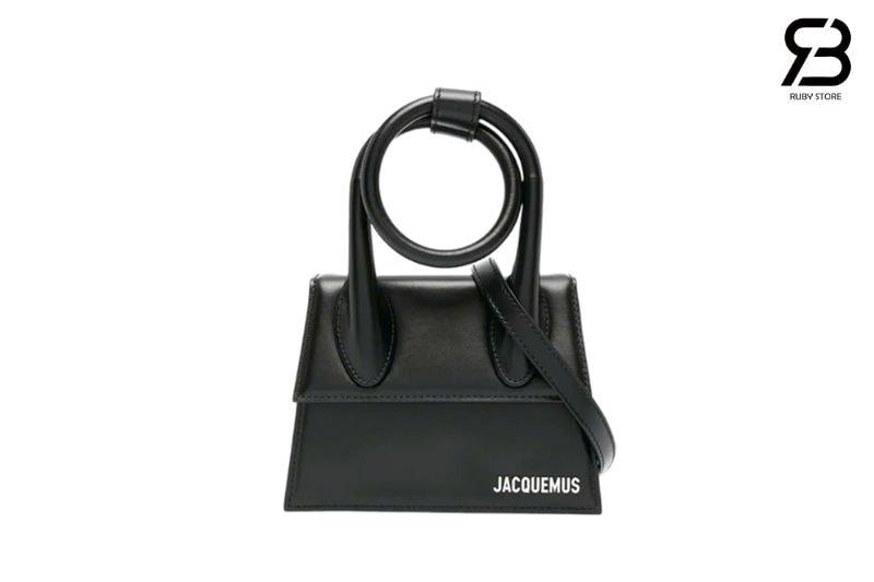 Túi Jacquemus Le Chiquito Noeud Bag Black SHW Đen Khóa Bạc