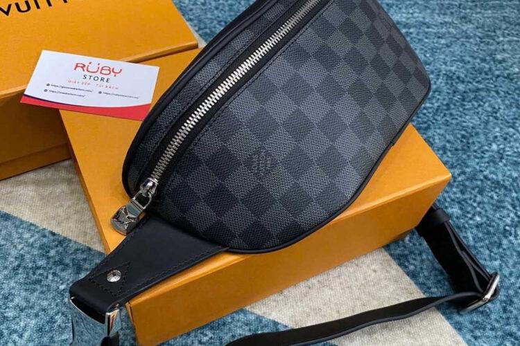 Túi LV Campus Bumbag N40362 Damier Graphite Đen Xám