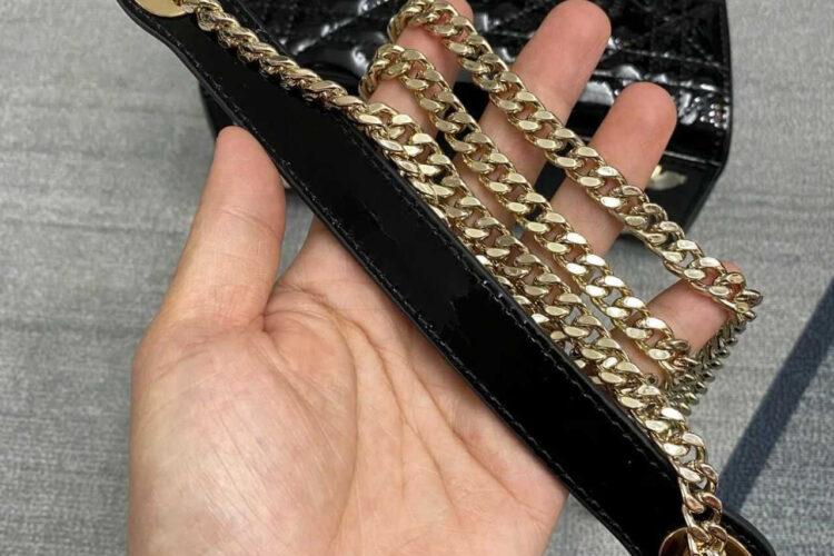 Túi Mini Lady Dior Black Patent Calfskin GHW Đen Bóng