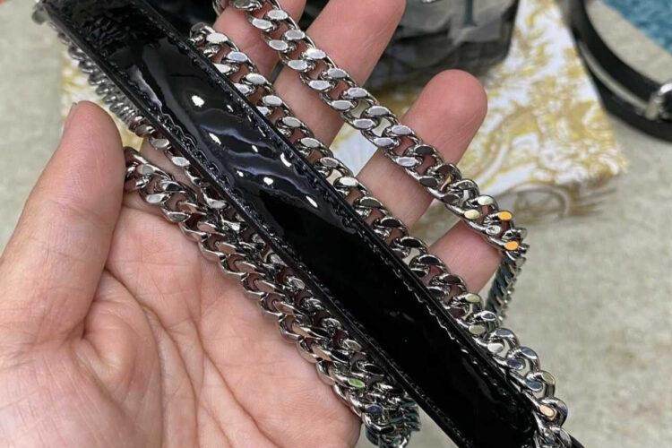 Túi Mini Lady Dior Black Patent Calfskin SHW Màu Đen