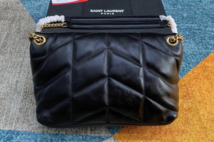 Túi YSL Small Puffer Bag Black Lambskin GHW Đen Khóa Vàng