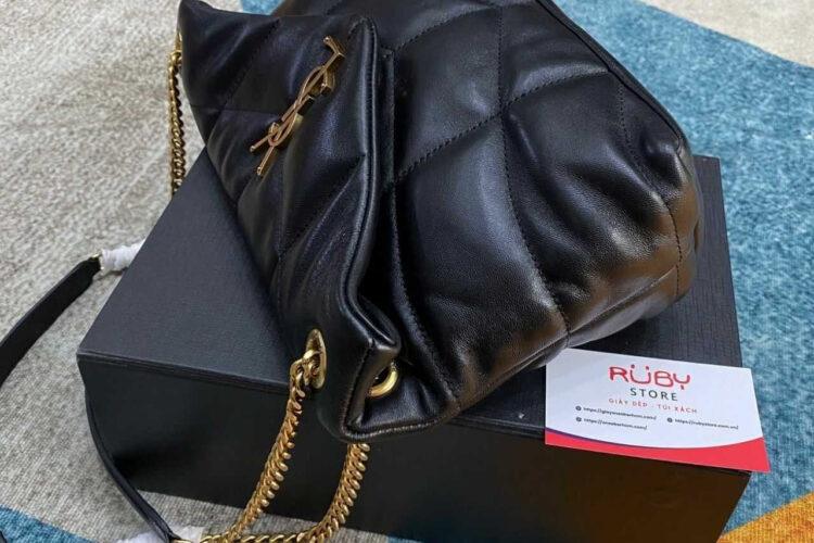 Túi YSL Small Puffer Bag Black Lambskin GHW Đen Khóa Vàng