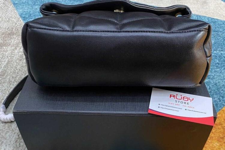 Túi YSL Small Puffer Bag Black Lambskin GHW Đen Khóa Vàng