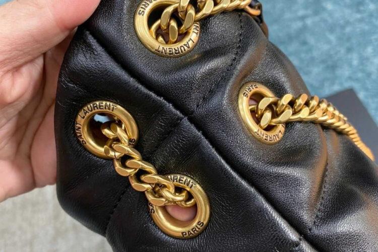 Túi YSL Small Puffer Bag Black Lambskin GHW Đen Khóa Vàng