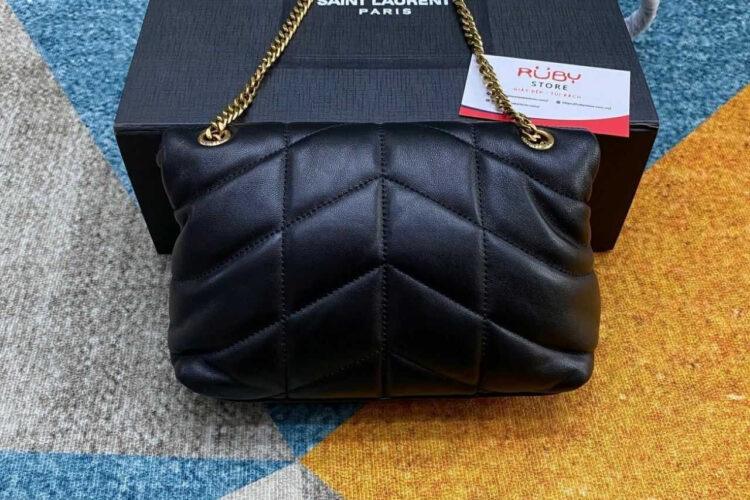 Túi YSL Toy Puffer Chain Bag Black Lambskin GHW Đen Khóa Vàng