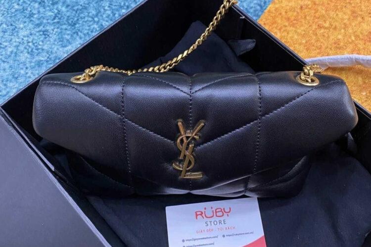Túi YSL Toy Puffer Chain Bag Black Lambskin GHW Đen Khóa Vàng