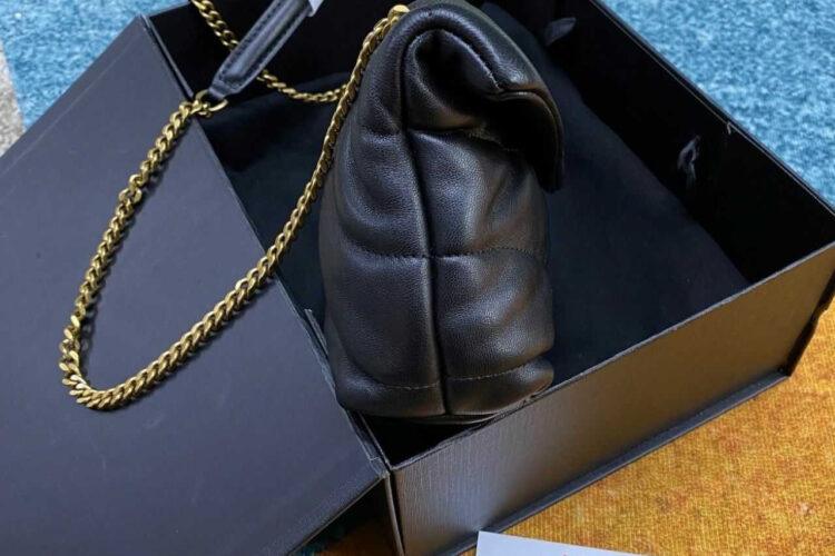 Túi YSL Toy Puffer Chain Bag Black Lambskin GHW Đen Khóa Vàng