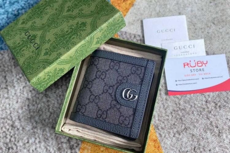 Ví Gucci Ophidia Bi Fold Wallet Grey GG Supreme Xám Best