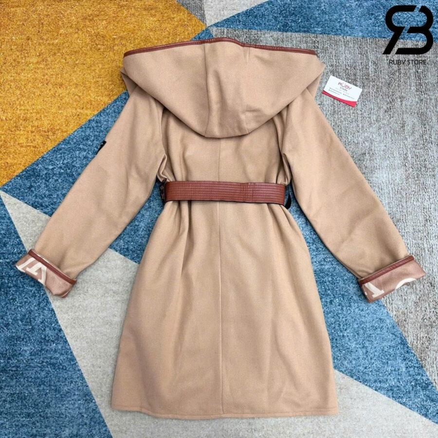 Áo Khoác LV Double Face Hooded Wrap Coat Giant Monogram
