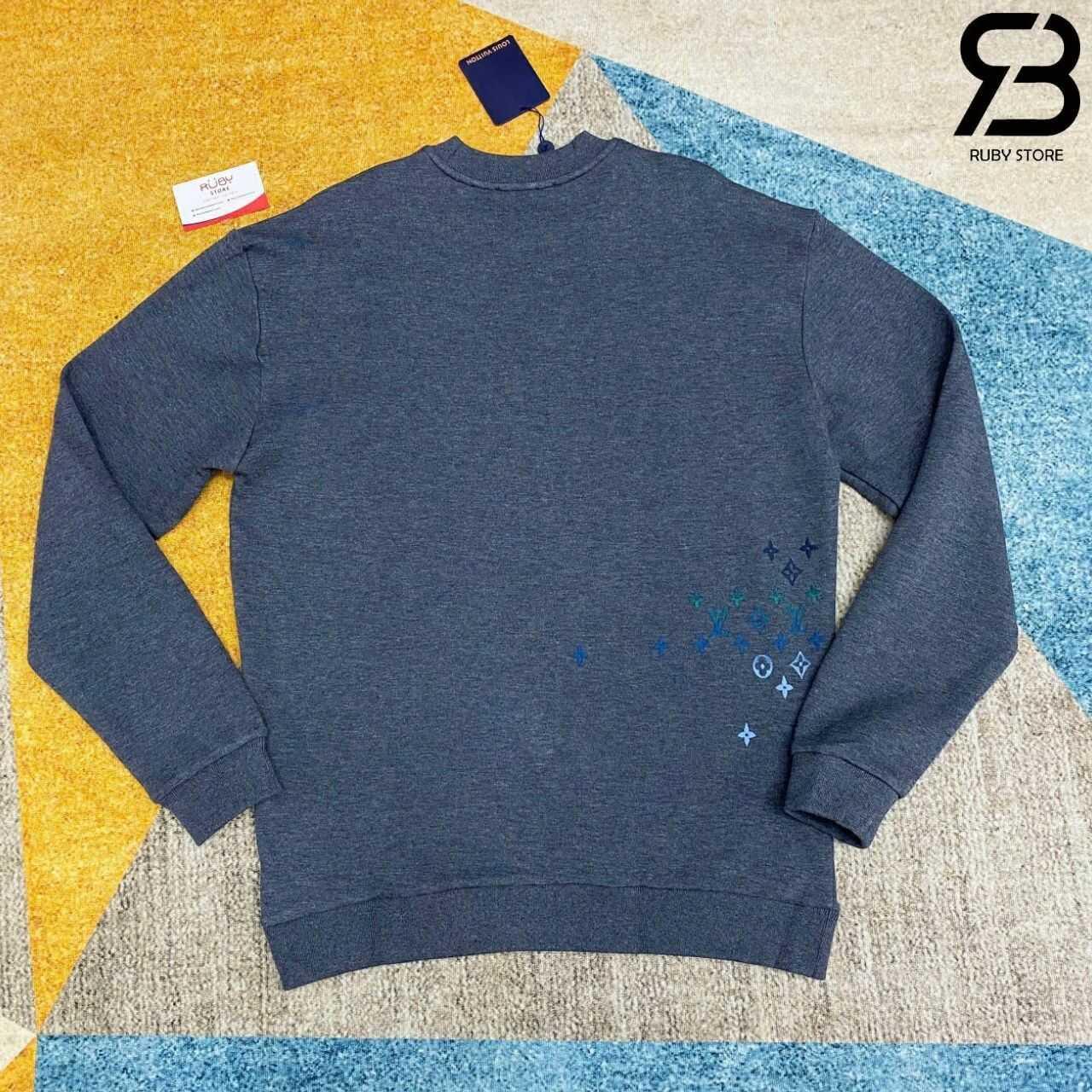 Áo LV Sweater Grey Multicolor Monogram Màu Xám