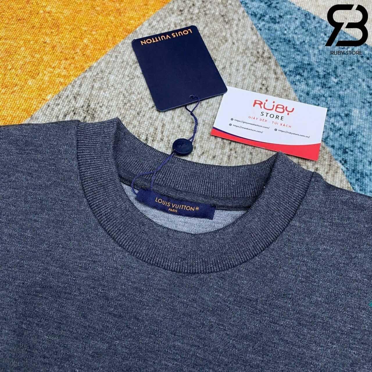 Áo LV Sweater Grey Multicolor Monogram Màu Xám