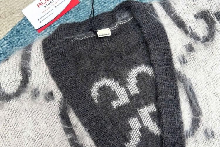 Áo Len Gucci Reversible GG Mohair Cardigan Beige Brown Màu Nâu Be