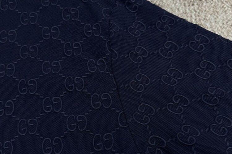 Áo Thun Gucci Cotton Piquet Polo With GG Navy Blue Màu Xanh