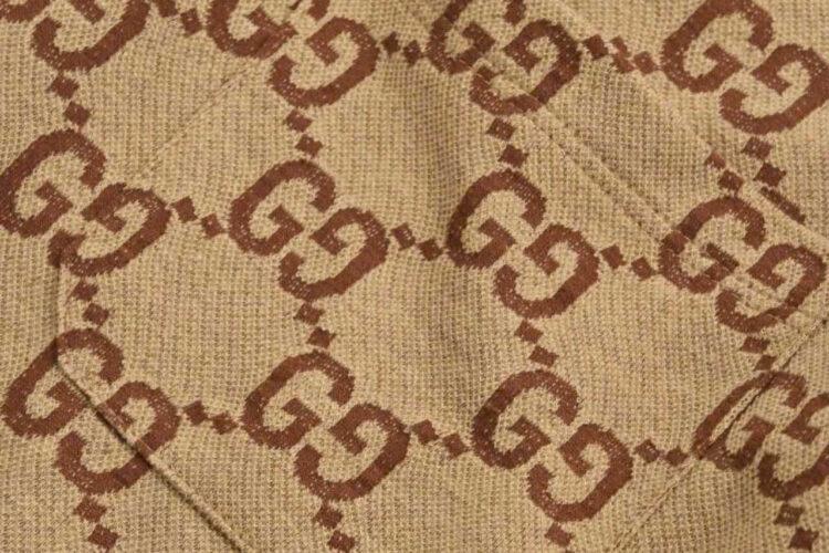 Áo Thun Gucci GG Cotton Silk Polo Shirt Beige Ebony