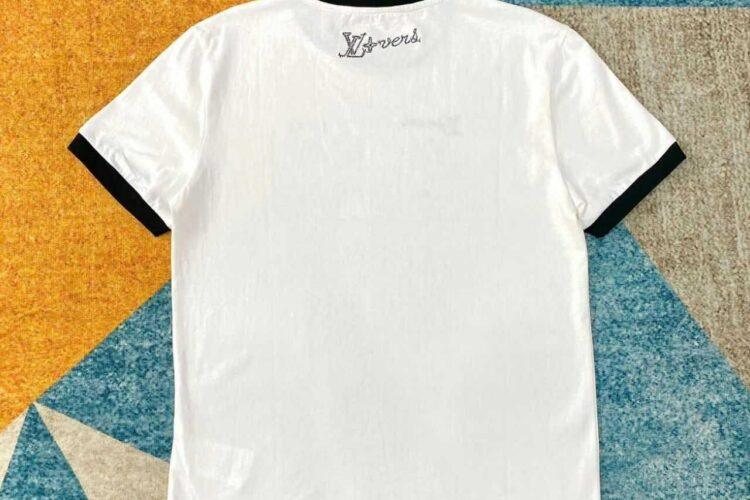 Áo Thun LV Cotton T-Shirt Crystal 1854 White Black Trắng đen