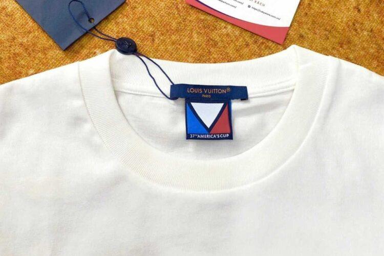 Áo Thun LV Graphic Cotton T-Shirt 37th America s Cup Milky White
