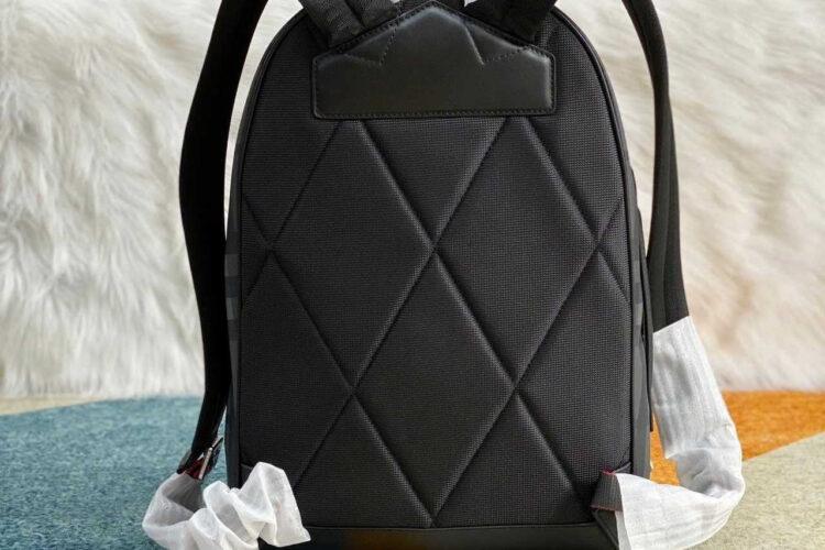 Ba Lô Burberry London Check and Leather Backpack Dark Charcoal