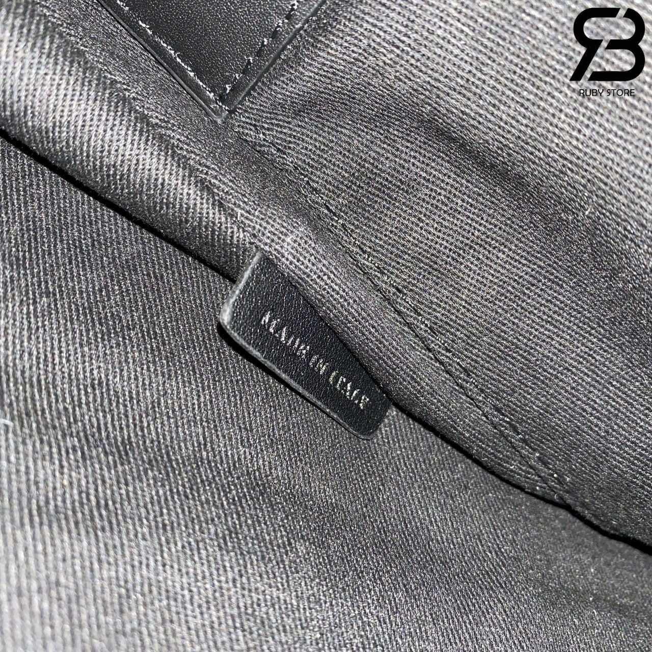 Ba Lô Burberry Rocco Backpack Charcoal Grey Check Canvas Màu đen