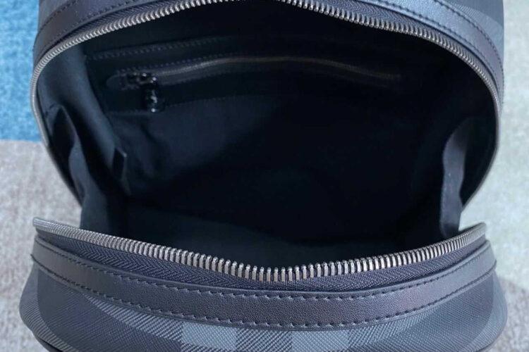 Ba Lô Burberry Rocco Backpack Charcoal Grey Check Canvas Màu đen