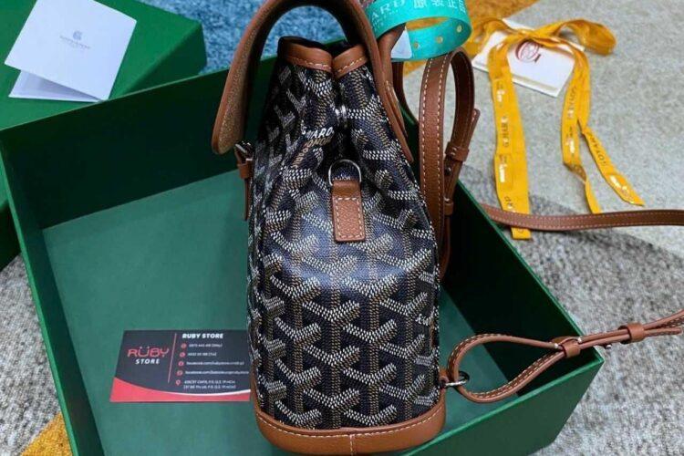 Balo Goyard Alpin Mini Backpack Black and Tan Đen Nâu