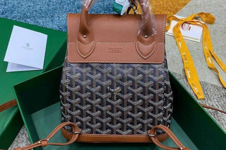 Balo Goyard Alpin Mini Backpack Black and Tan Đen Nâu