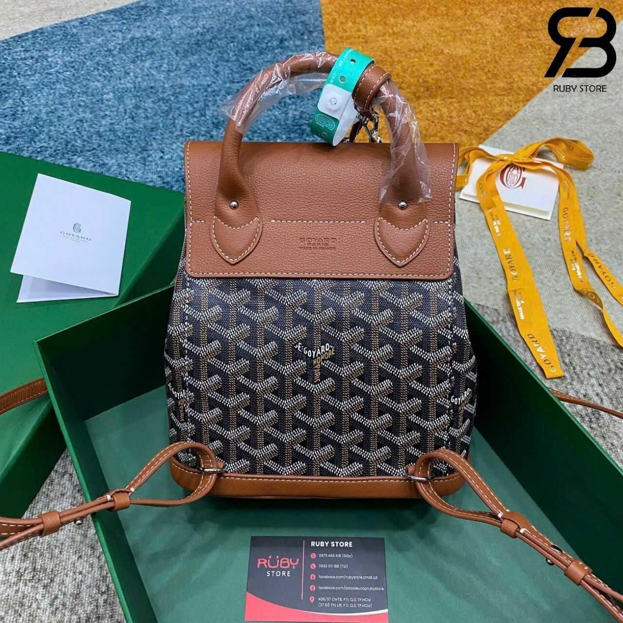alpin mini backpack Goyard Goyardine Canvas Polar Blue Palladium Hardw Goyard Alpin Mini Backpack in