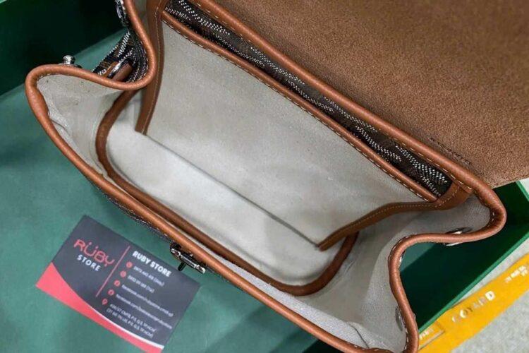 Balo Goyard Alpin Mini Backpack Black and Tan Đen Nâu