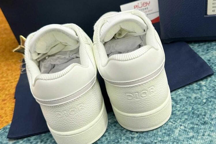 Giày Dior B27 Low White Grained Calfskin White Dior Gravity Trắng