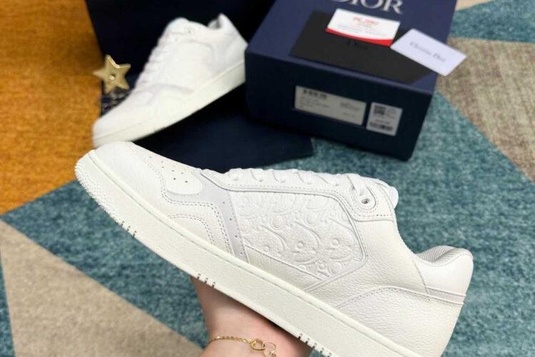 Giày Dior B27 Low White Grained Calfskin White Dior Gravity Trắng