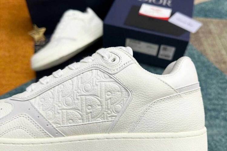 Giày Dior B27 Low White Grained Calfskin White Dior Gravity Trắng