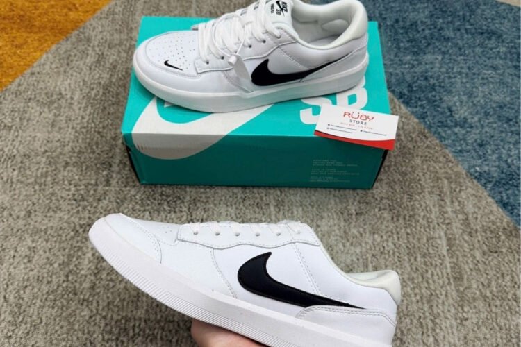 Giày Nike SB Force 58 Premium White Black Trắng đen