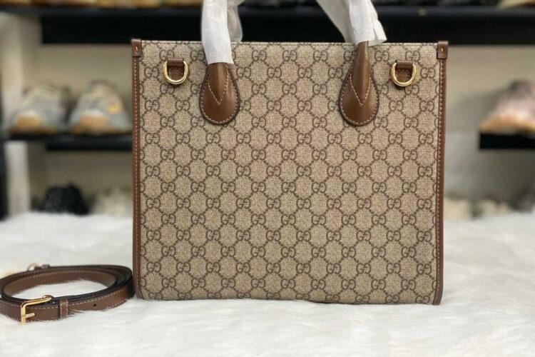 Túi Gucci Small Tote Bag GG Supreme Nâu 31CM