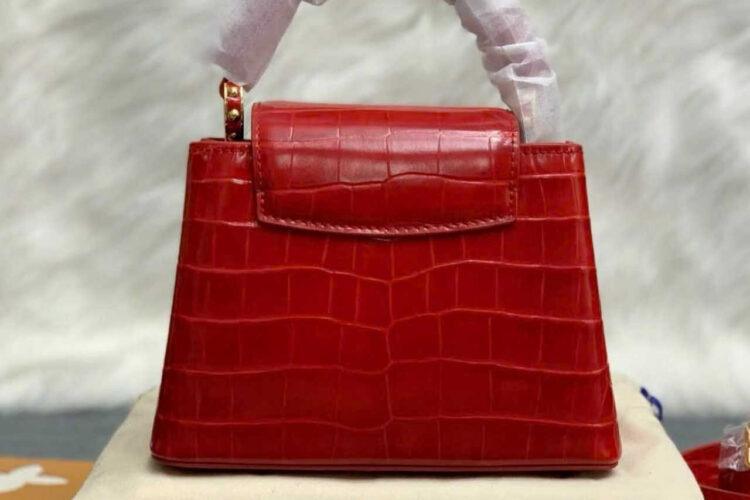 Túi LV Capucines Mini Crocodilien Briliant Cherry Red GHW N93254 Đỏ