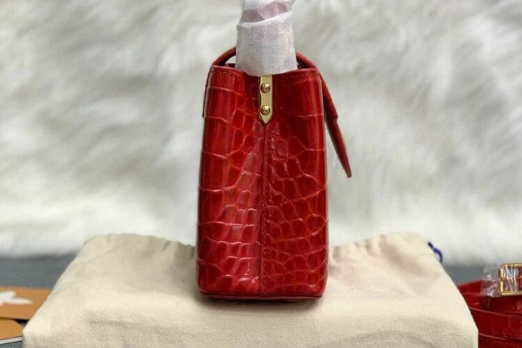 Túi LV Capucines Mini Crocodilien Briliant Cherry Red GHW N93254 Đỏ
