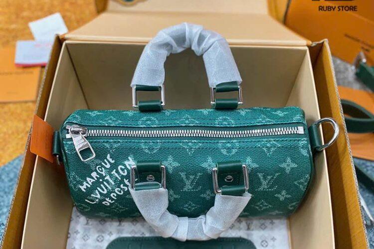 Túi LV Keepall Bandoulière 25 M12684 Monogram Heritage Canvas Green Xanh Lá Best Quality