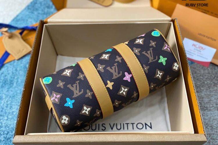 Túi LV Keepall Bandoulière 25 M24849 Monogram Craggy Chocolate Nâu Best Quality